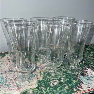 Vintage Clear Glass Goblet Set Of Six